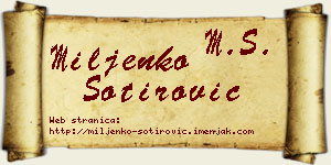 Miljenko Sotirović vizit kartica